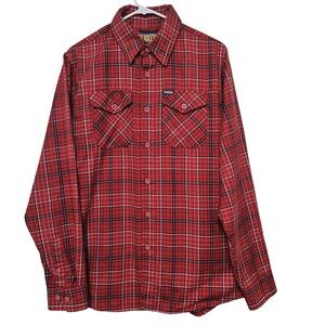 Dixxon Flannel Shirt Mens Medium Red  The Dirte Button Up Biker Durable Workwear